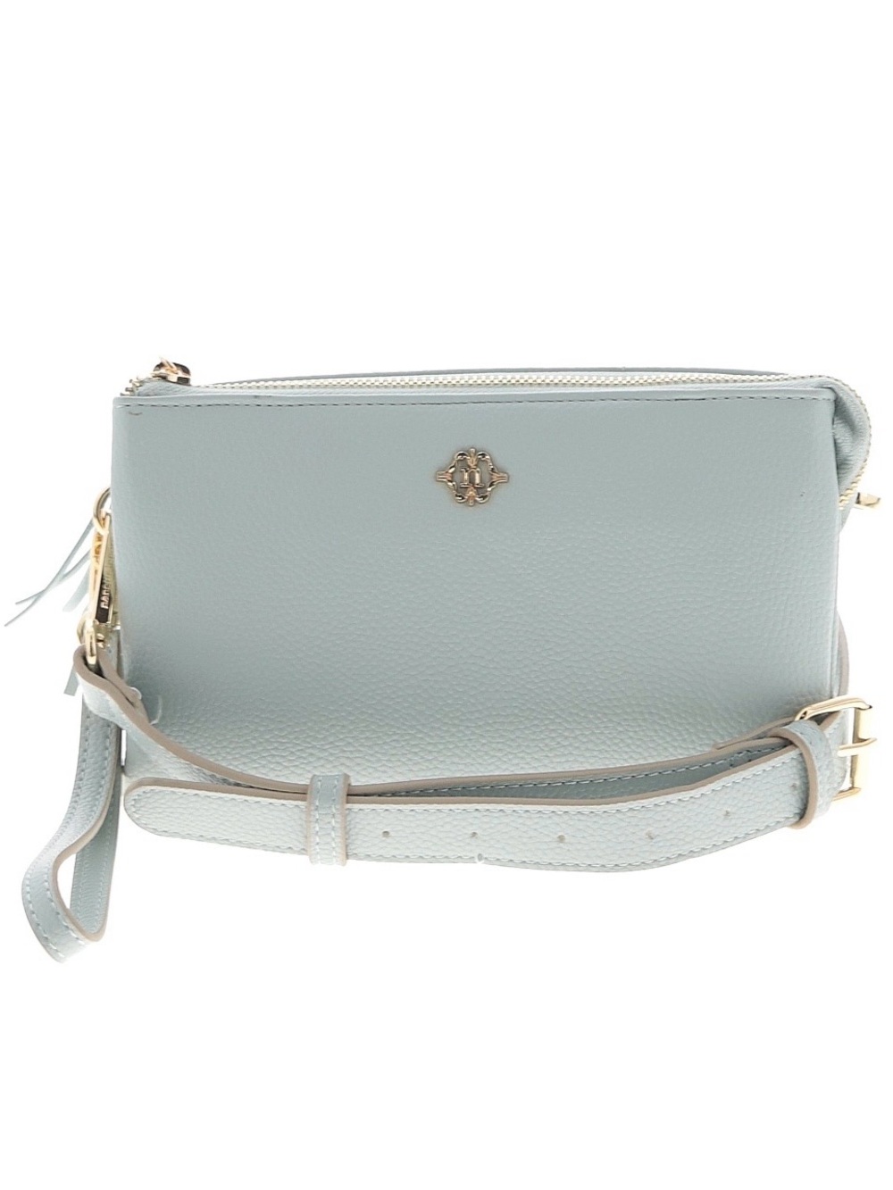 Nanette Lepore Light Blue Leather Crossbody with Gold Accent